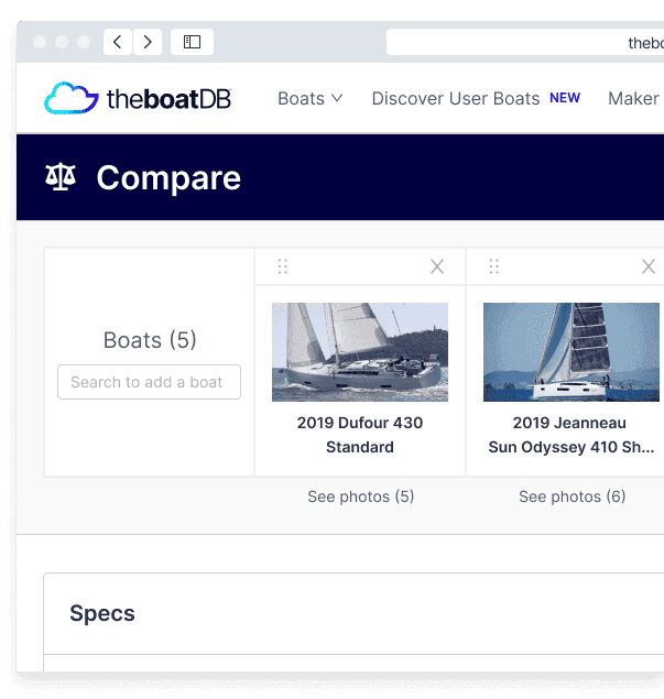 compare boats feature